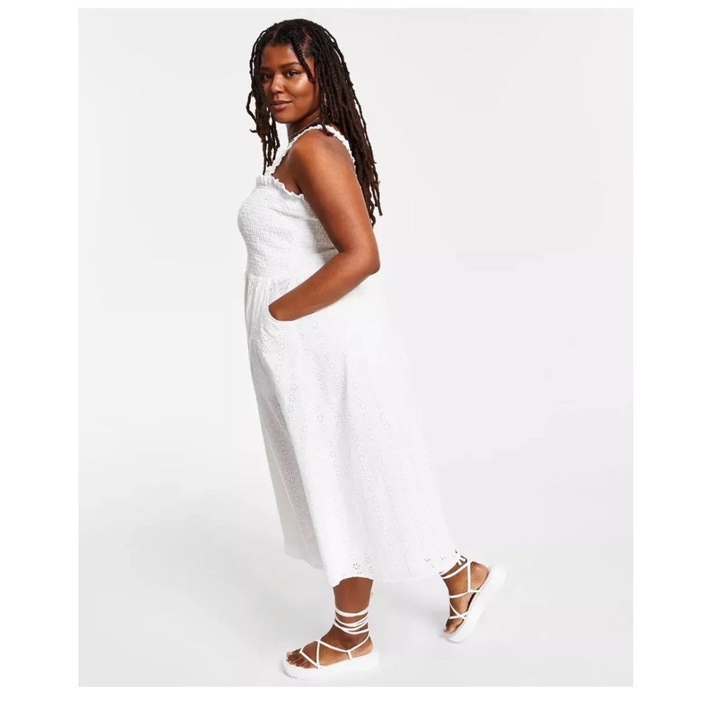 Black Tape White Eyelet Midi Dress, size S, New - Picture 2 of 8
